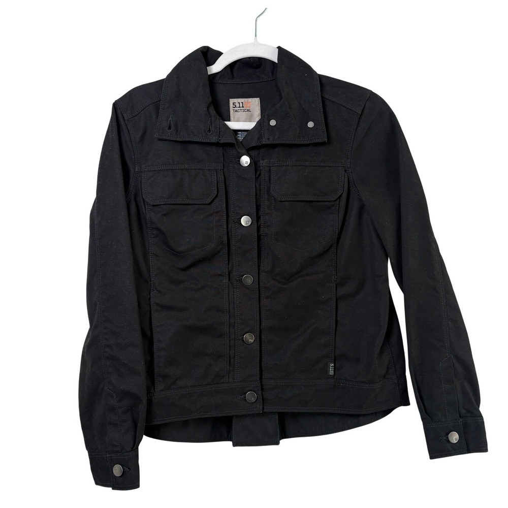 5.11 Tactical Jacket Women S Black Denim Grunge Workwear Button Up Utility Field